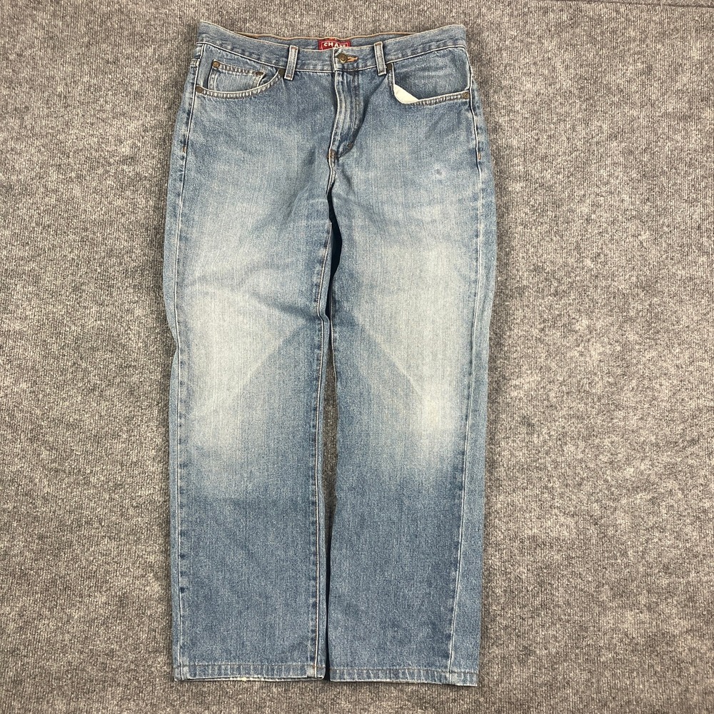 Chaps Jeans Mens Size 32x30 Blue Straight Fit Vintage Wash Denim Pants Y2K